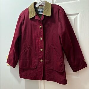 Lands End Vintage Maroon/Green Barn Jacket Pre-Owned Size Small